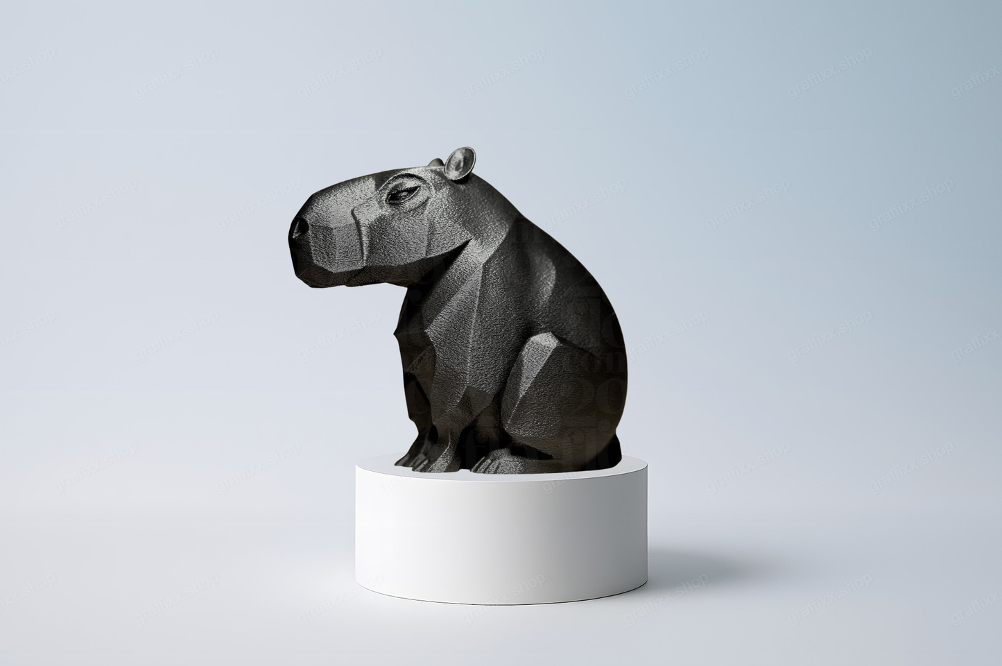 🦫 Niedliches geometrisches Capybara – Tierfigur