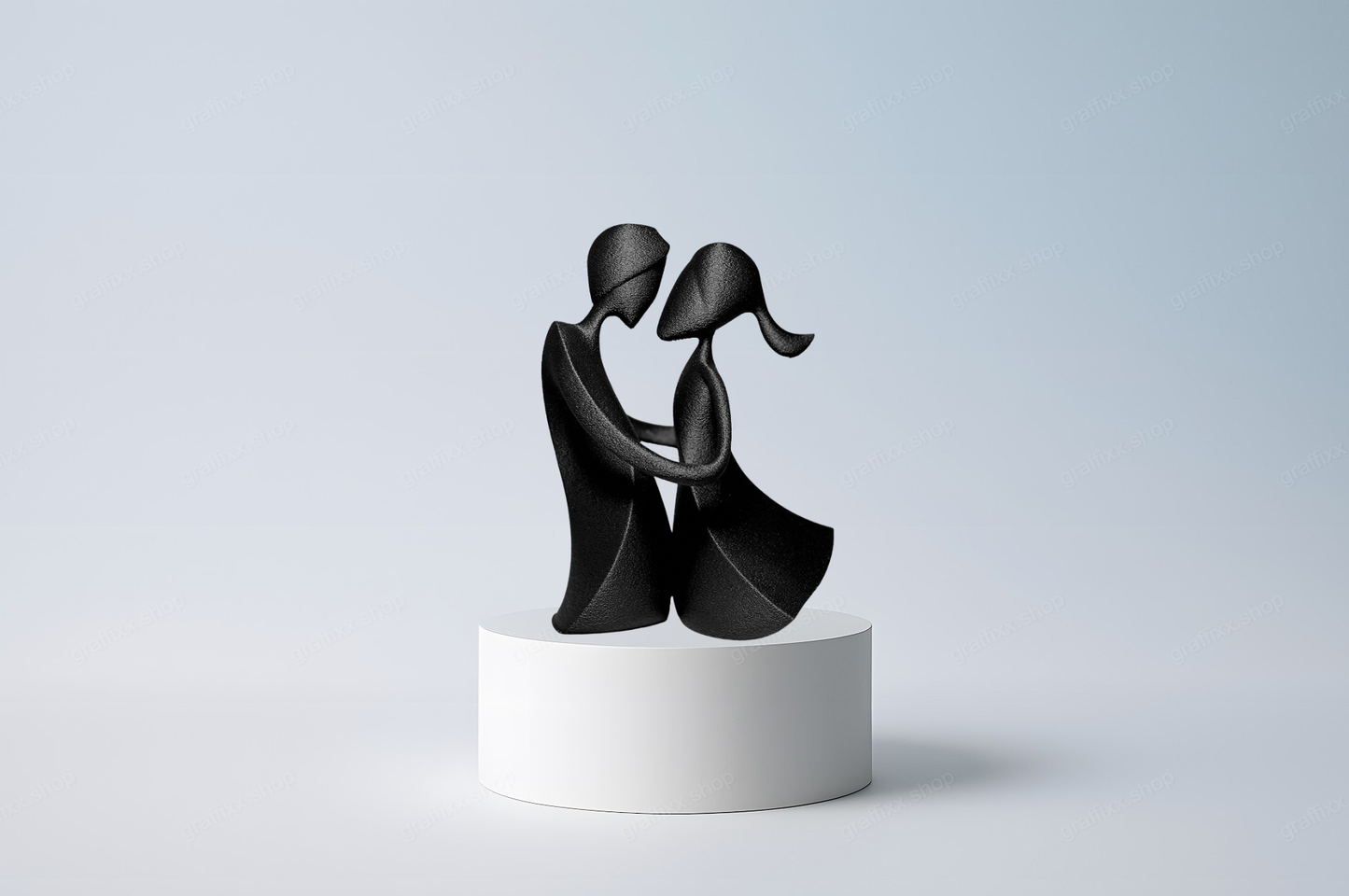 💑 Abstrakte romantische Paarskulptur - Skulptur