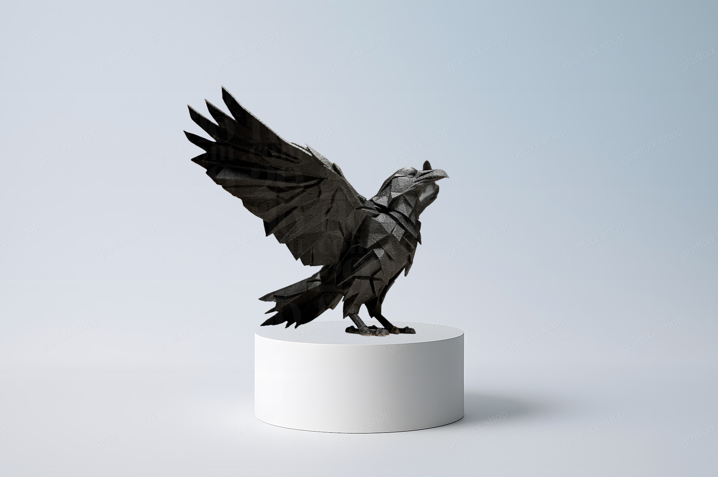 🐦 Rabe – Geometrische Statuette