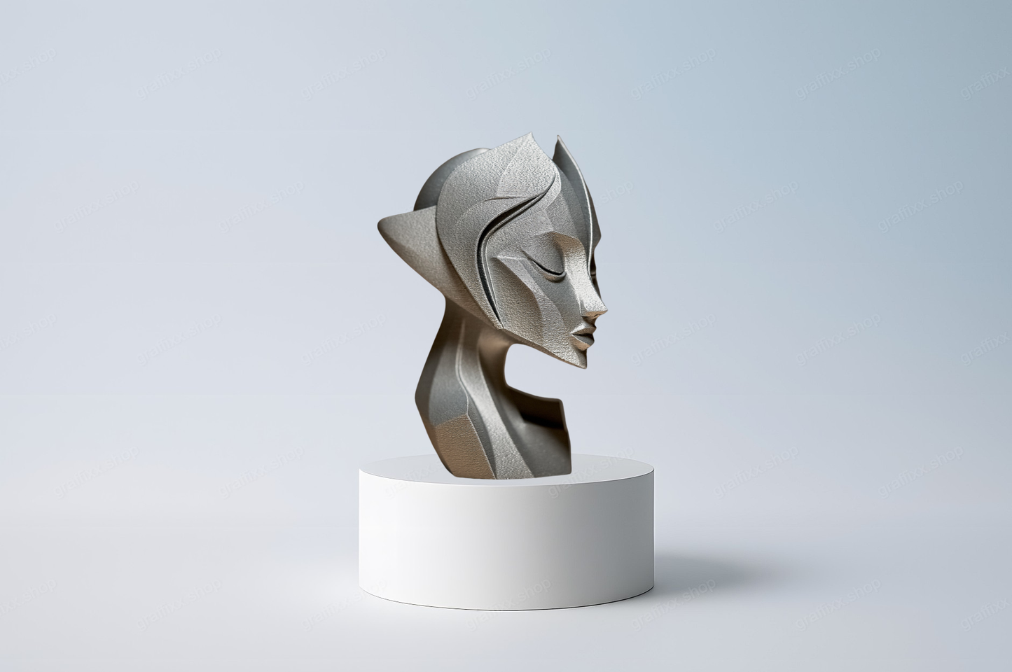 🧑🎨 Futuristische Designer Frau – Skulptur