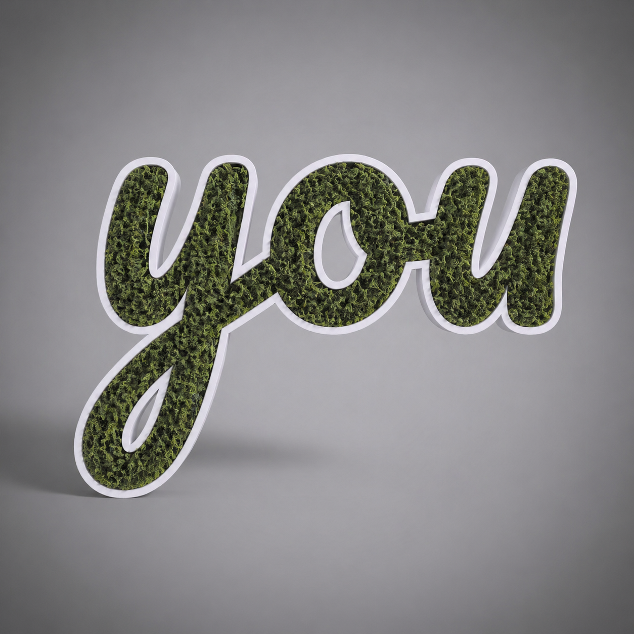🌿🔤 Moos-Wortschild "you" – 3D-gedruckt Dekoration