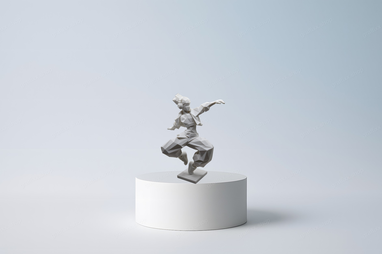 Geometrische HipHop Tänzerin - Lowpoly Figur