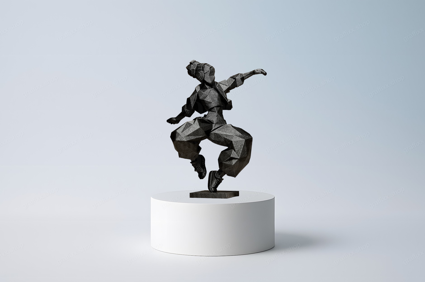 💃 Geometrische Hip-Hop-Tänzerin – Lowpoly Figur