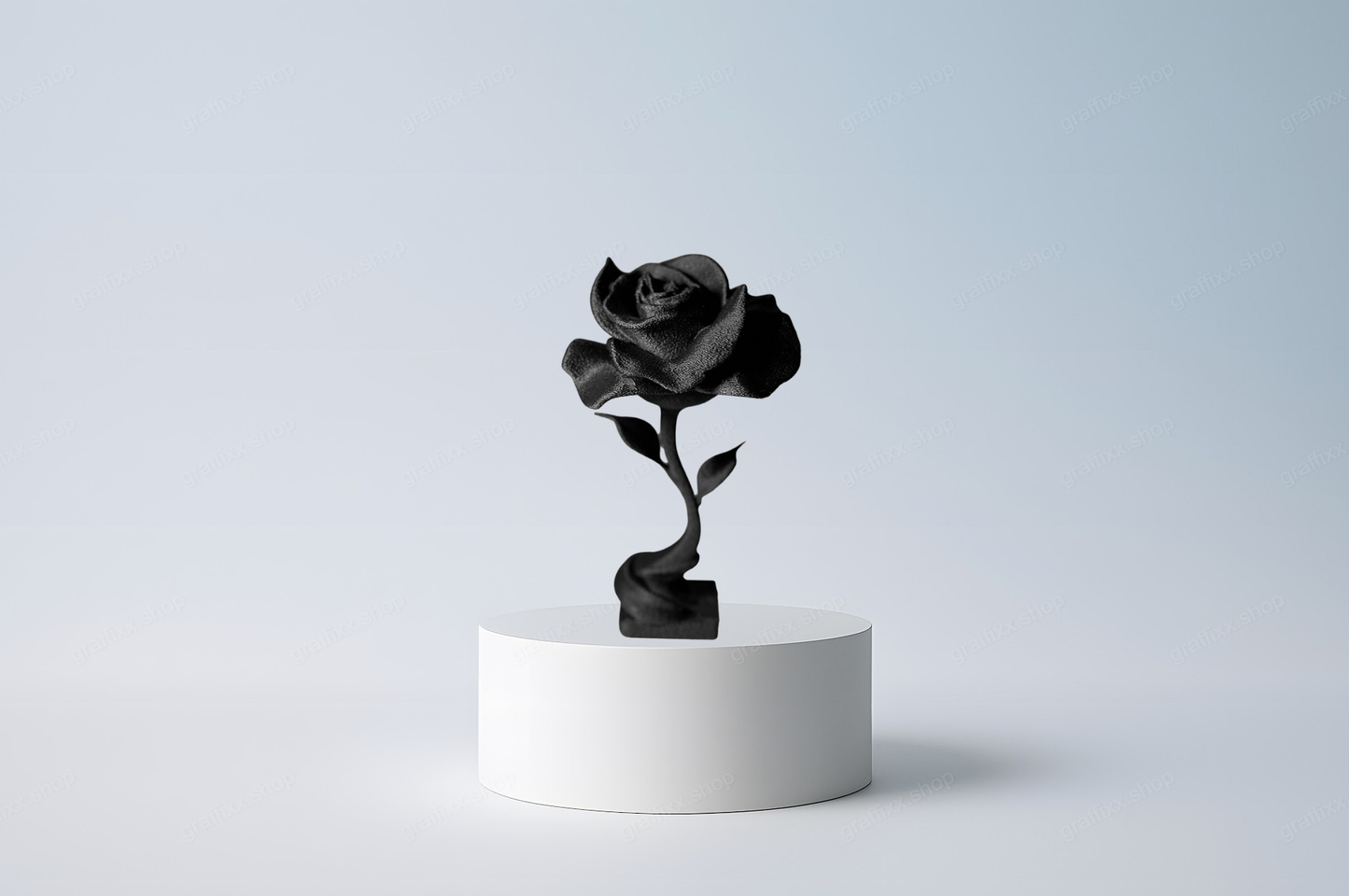 🌹 3D-gedruckte Rose mit Stiel - Dekoration Blume