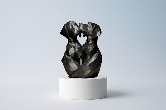 🐶❤️ Labrador Couple – 3D-gedruckte Figur als liebevolle Hunde-Statue