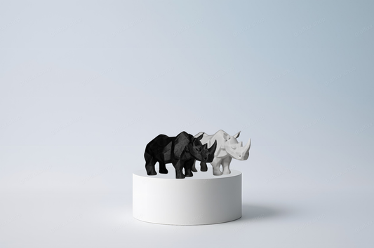 🦏 Nashorn – Geometrische Statuette
