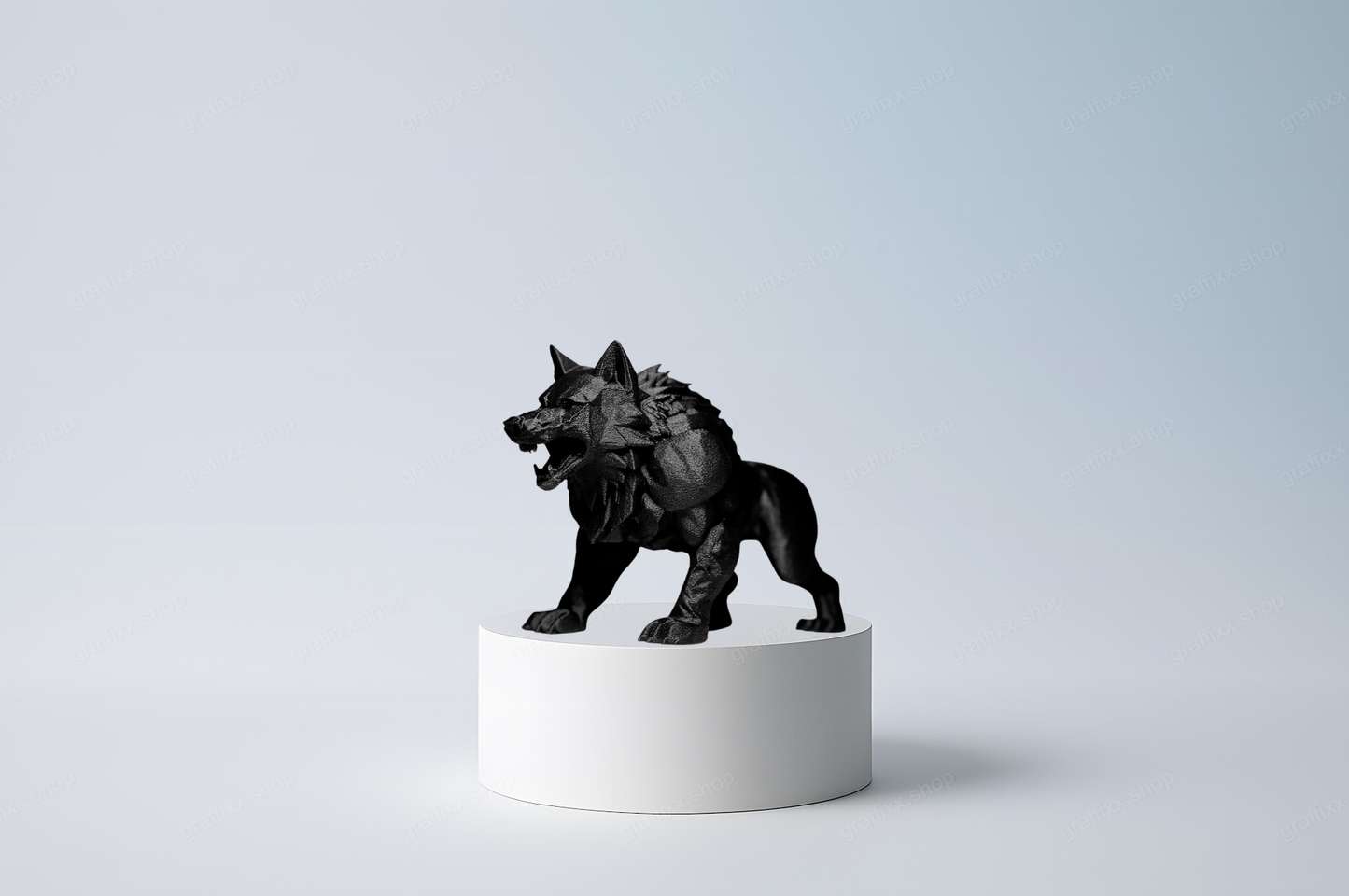 🐾 Designer Skulptur – Das Biest Lowpoly