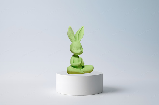 🐰🧘 Meditierender Hase – 3D-gedruckte Zen Dekofigur