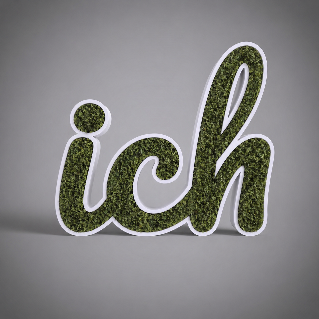 🌿🔤 Moos-Wortschild "ich" – 3D-gedruckt Dekoration