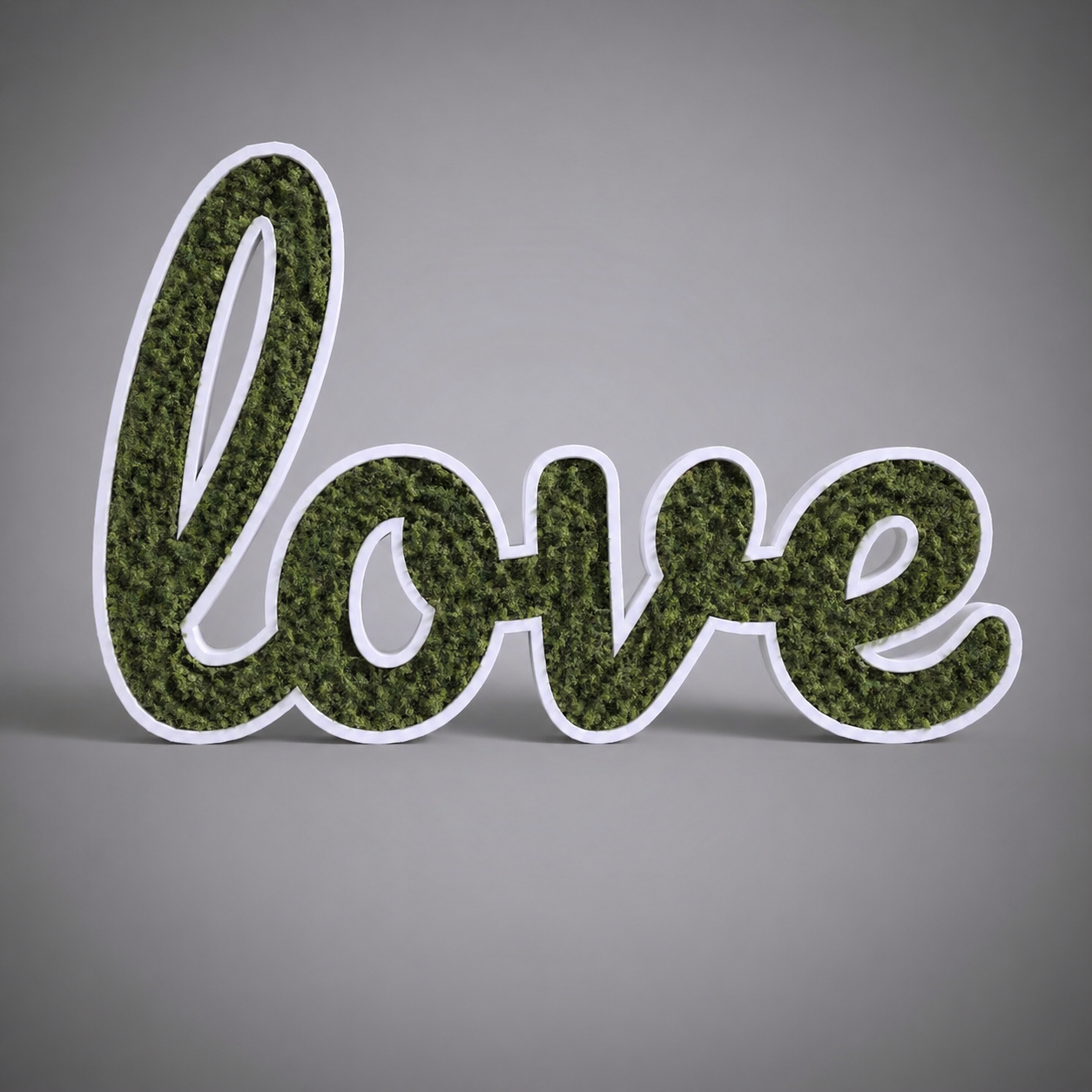 🌿🔤 Moos-Wortschild "love" – 3D-gedruckt Dekoration